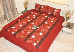 DECORLOOM-CREATIONS-Double-Bedsheet-with-2-Pillow-Covers-Cotton-Queen-Size-bedsheet-with-Pillow-Covers-90-inch-x-100-inch-Casement-100-Cotton-Double-bedsheet-Size-Queen-Red-1-0