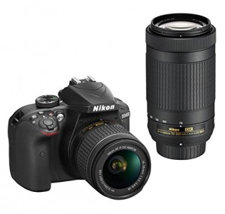 Nikon-D3400-Digital-Camera-Kit-Black-Lens-AF-P-DX-Nikkor-18-55mm-f35-56G-VR-AF-P-DX-Nikkor-70-300mm-f45-63G-ED-VR-16-GB-Class-10-SD-Card-DSLR-Bag-0